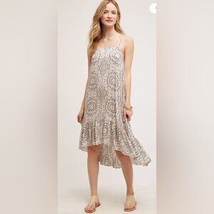 Eloise Anthropologie Women’s S Verana Day Dress Boho Batik Sleeveless Hi Low Hem